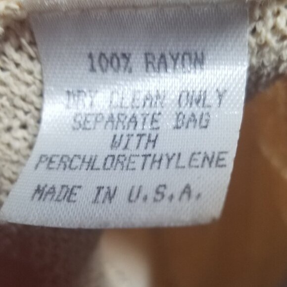 Vtg Ball of Cotton Handloomed Beige Oversized Lightweight Coastal Knit Top Sz S - Picture 5 of 5